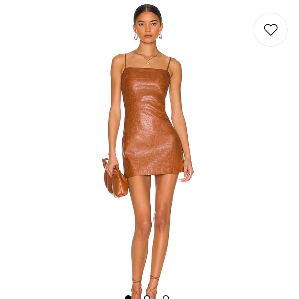 Bardot Brown Mini Faux Leather Dress